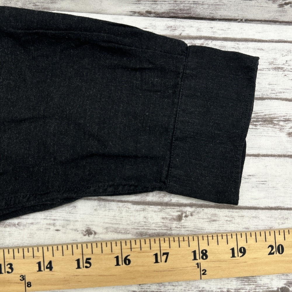 Ermenegildo Zegna Sport Shirt Men S Black Cotton Blend Made In Italy Long Sleeve - Picture 7 of 10